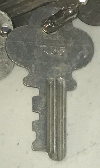 Vintage T35 Keys Long Lock Co Key Everlasting Steamer Trunk Locker Key Flat Bit