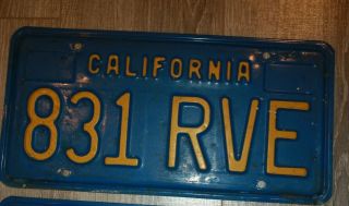 California 1990 License Plate (pair) 3