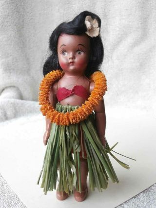 CUTE Little Vintage Hawaiian Hawaii Doll 5 1/4 
