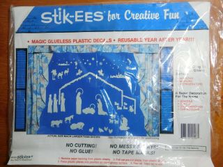 Vintage Christmas Nativity Stik - Ees Window Decals