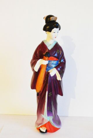 Vintage Japanese House Of Koshu Wine/sake Bottle Bisque Geisha Figurine Empty