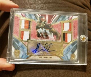 2014 Topps Supreme Mike Evans 1/1 Quad Patch Auto Buccaneers