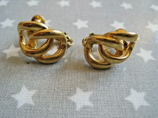 Vintage Napier Signed Gold Plated Screw Back Earrings Immaculate
