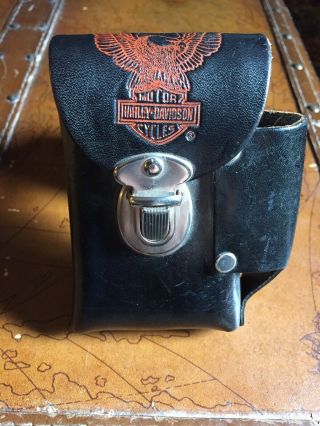 Harley Davidson Cigarette & Lighter Leather Belt Case
