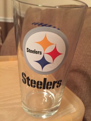 Pittsburgh Steelers Bud Light Beer Pint Glass Mug Cup 16 Oz