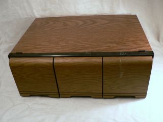 Vintage 3 Drawer Faux Wood Grain Cd Media Storage Case Organizer Holds 60 Discs