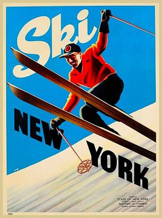 Ski York Winter Snow Vintage United States Travel Advertisement Poster Print