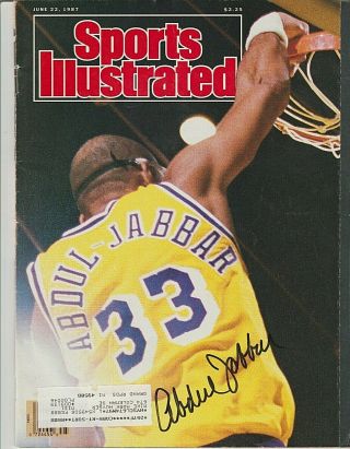 Kareem Abdul Jabbar Signed June 22,  1987 Sports Illustrated W/coa Lakers