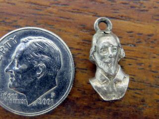 Vintage Sterling Silver William Shakespeare Play Write Detailed Bracelet Charm