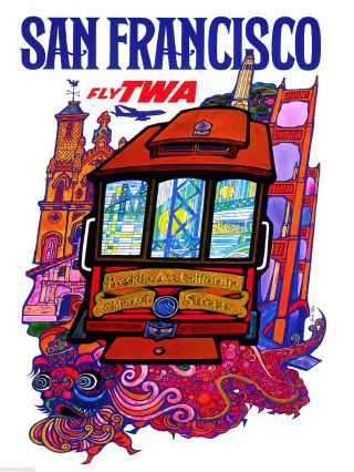 San Francisco California Bridge 2 United States Travel Advertisement Art Poster