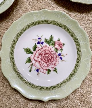 Princess House Vintage Garden Salad Dessert Plate Peony 9”