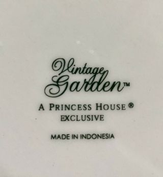 Princess House Vintage Garden Salad Dessert Plate Peony 9” 2