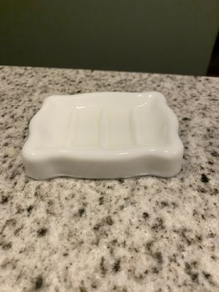Vintage Rectangle Ceramic Soap Dish White Bathroom