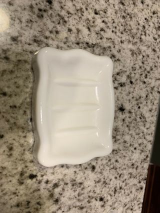 Vintage Rectangle Ceramic Soap Dish White Bathroom 2