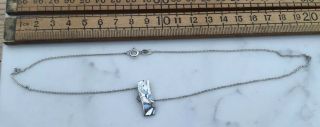 A Vintage Or Modern Silver Chain Necklace With Silver & Mother Of Pearl Pendant