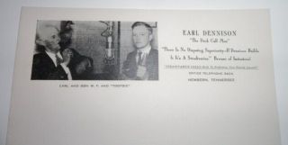 Vintage Earl & Tom Dennison Duck Call Letterhead