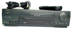 Jvc Hr - Vp58u Vcr 4 - Head Hi - Fi Vhs Player Recorder With Remote,  Av Cables