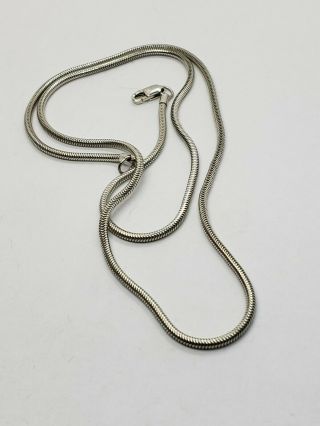Vintage Sterling Silver 1.  5 Mm Snake Chain Necklace 19 Inches L 7.  1 G