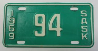 Vintage 1969 Saskatchewan Province,  Canada Motorcycle License Plate Tag 94