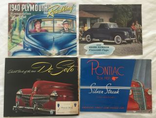 1937 Pontiac Silver Streak - 1940 Plymouth Roadking & Convertible - 1941 Desoto