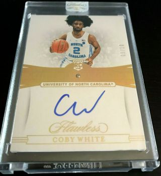 9/10 Coby White 2019 - 20 Flawless Gold Diamond Autograph Auto Rookie Rc Bulls