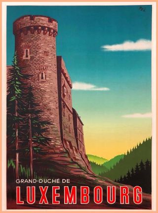 Grand Duche Du Luxembourg Vintage Travel Decor Advertisement Art Poster Print