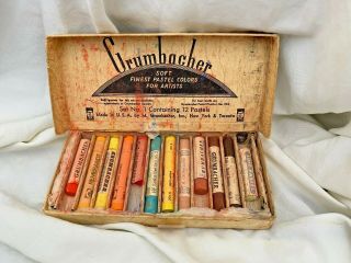 Vintage M.  Grumbacher Soft Pastels Box Set No 1 Made In Usa