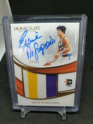 2018 - 19 Immaculate Ernie Digregorio 3 - Color Patch Autograph 12/25
