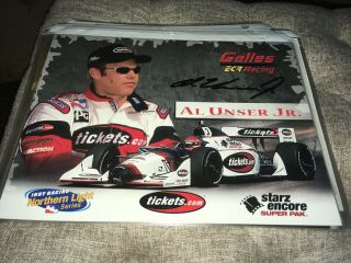 Al Unser Jr.  Signed Indy Car Racing Photo Card W/our