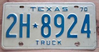Texas 1970 Truck License Plate Quality 2h - 8924