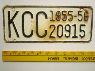 License Plate Car Tag 1955 - 56 Kansas Corporation Commission Kcc 20915 [z289c]