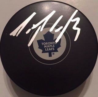 Dion Phaneuf Signed Toronto Maple Leafs Puck W/case