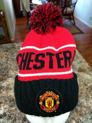 Manchester United Fc Knit Beanie Pom Official Licensed Product Soccer