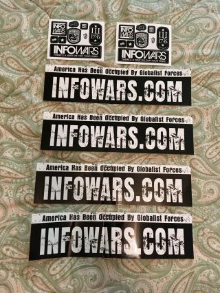 6 Alex Jones Infowars Stickers Trump Political Memorbilia