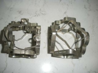 2 vintage metal cookie cutters 6 sided card suits Animals Ekco made in Holland 3