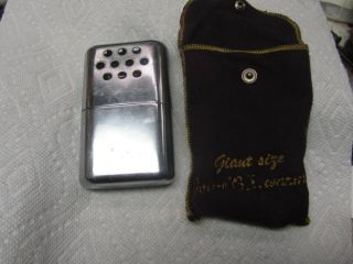 Jon E Vintage Gi Size Hand Warmer With Pouch See Photos