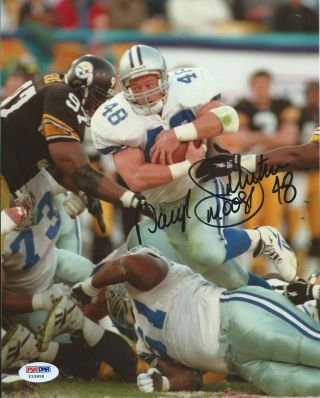 Daryl Moose Johnston Signed 8x10 Photo Psa/dna Autographed Dallas Cowboys 58