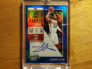 Deandre Ayton 2018 - 19 Contenders Optic Prizm Blue Auto Rc In Mag 29/99 Suns