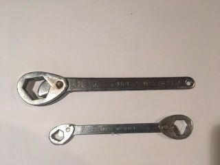 2 Vintage Adjustable Multi Wrenches - 3/8 - 13/16 