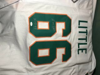 Larry Little Miami Dolphins Signed Autograph White Football Jersey Jsa