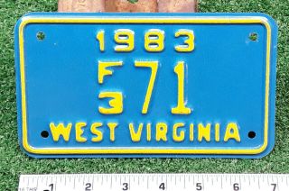 West Virginia - 1983 Motorcycle Dealer License Plate - Bright Colors,  Low Number