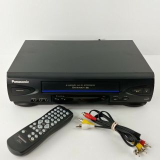 Panasonic Omnivision Pv - V4522 Vcr Vhs Player Hifi Stereo Remote And Cords