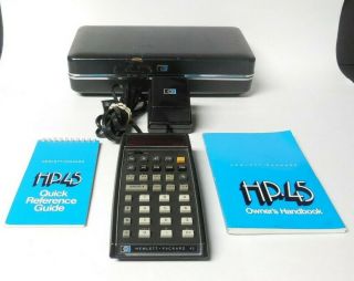 Hewlett Packard Hp 45 Scientific Calculator With Case And Power Supply