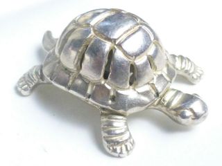 Vintage 925 Sterling Silver Hollow Turtle Tortoise Speed Charm C631