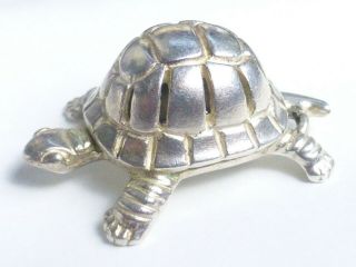 Vintage 925 Sterling Silver Hollow Turtle Tortoise Speed Charm c631 2