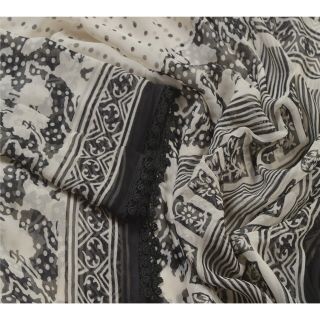 Sanskriti Vintage Dupatta Long Stole Pure Georgette Silk Printed Scarves Hijab 2