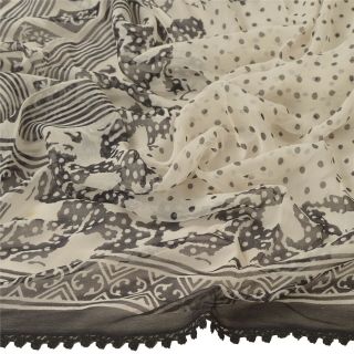 Sanskriti Vintage Dupatta Long Stole Pure Georgette Silk Printed Scarves Hijab 3