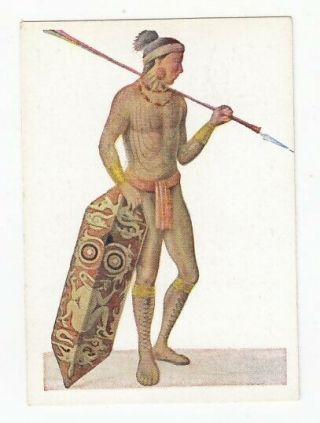 Tattooed Man Vintage 1932 Ethnic Peoples Card Of A Dayak Man With Tattoos