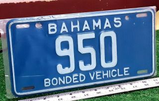 Bahamas - 1978 Bonded Vehicle License Plate - Bright Blue With White Numbers