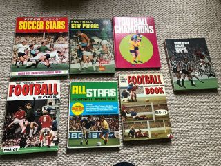 7 X Vintage Football Annuals / Books Soccer Gift Book Shoot Anual 1960 1970s